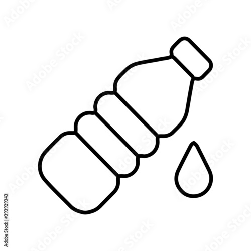 Water Bottle and a drop line icon © Graphic