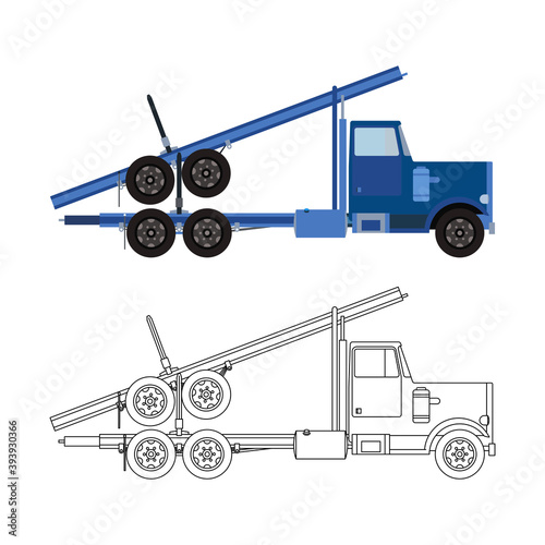 car for transporting cars, roadside assistance service, simple illustration element, vector image, idea for your decoration