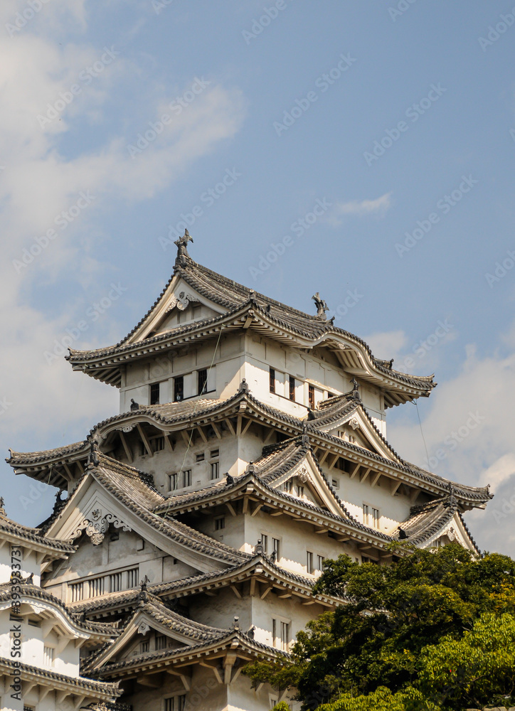 Automne au Japon, au chateau d'Himeji,zoom