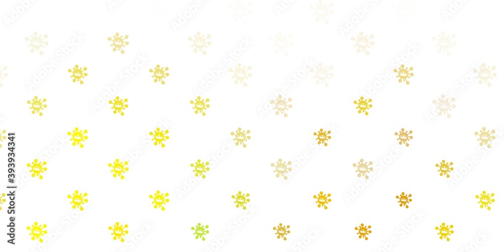 Light green, yellow vector template with flu signs.