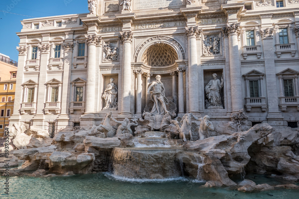 The famous Fountain of Trevi in Rome