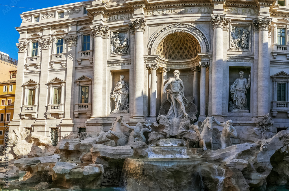 The famous Fountain of Trevi in Rome