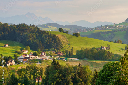 A view from Eggersriet over the hills of Appenzell.