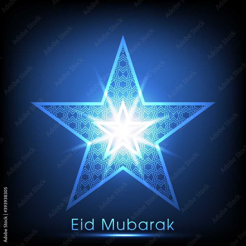 Obraz premium Illustration of Eid Mubarak for the celebration of Muslim community festival.