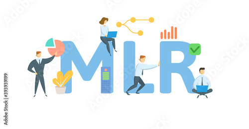 MLR, Minimum Lending Rate. Concept with keywords, people and icons. Flat vector illustration. Isolated on white background. photo