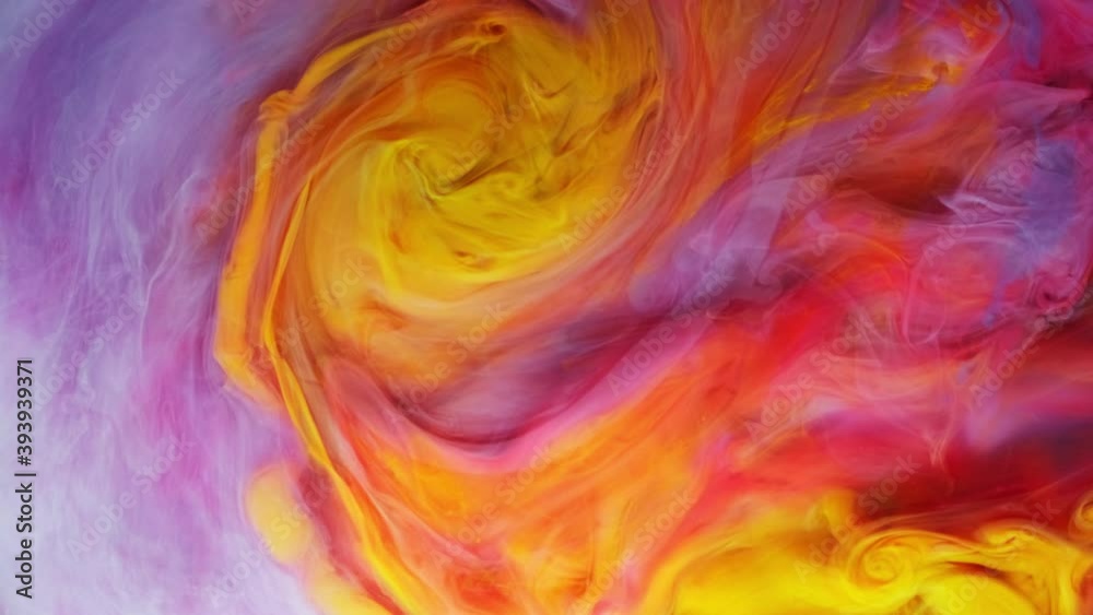 Ink Paint in a water Red Color ink. fluid art