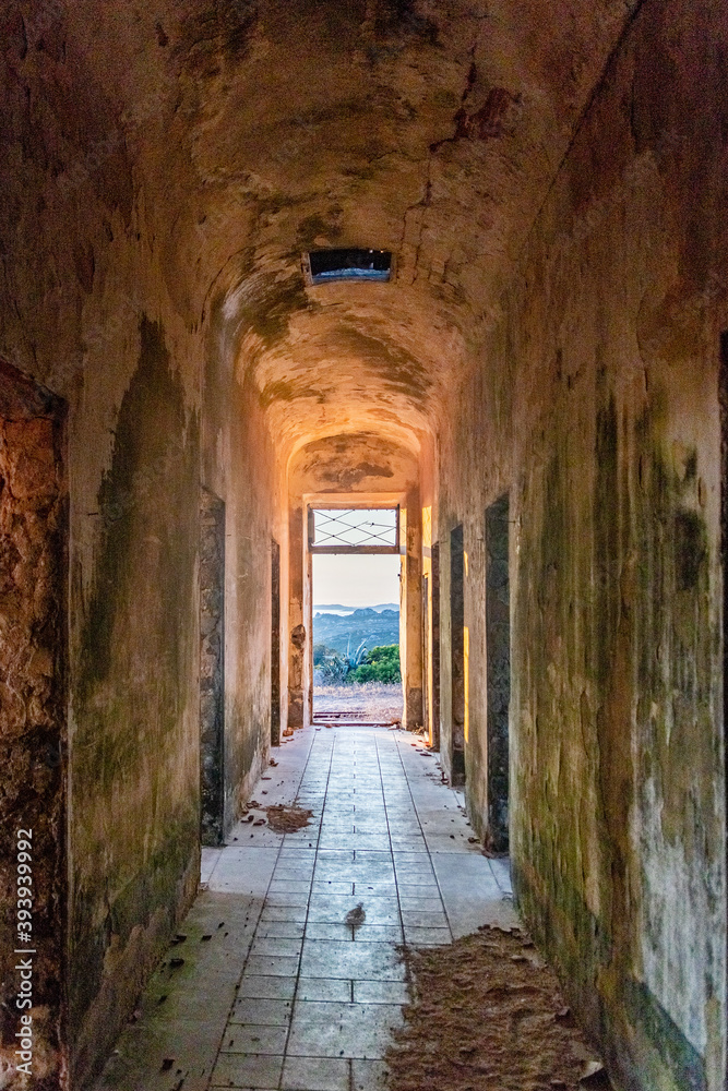 inside the tunnel, lost place in Italy by sunrise