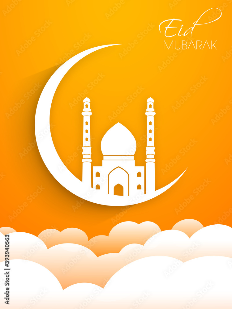 Illustration of Eid Mubarak for the celebration of Muslim community festival.