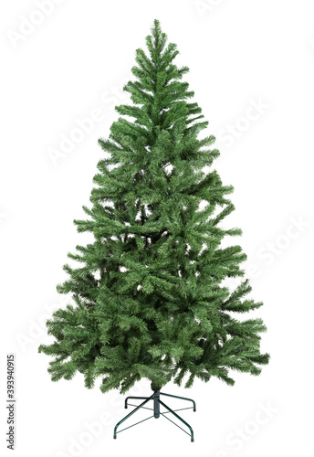 Artificial fir tree closeup on white background