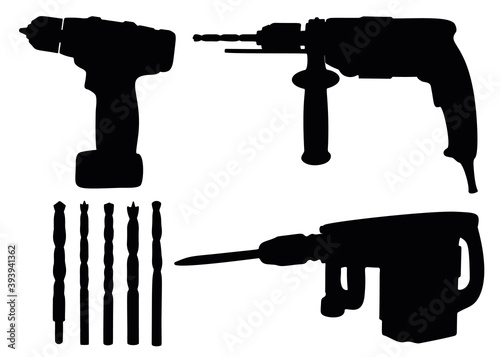 Repair kit. Drill, hammer drill, jackhammer, screwdriver and drill.