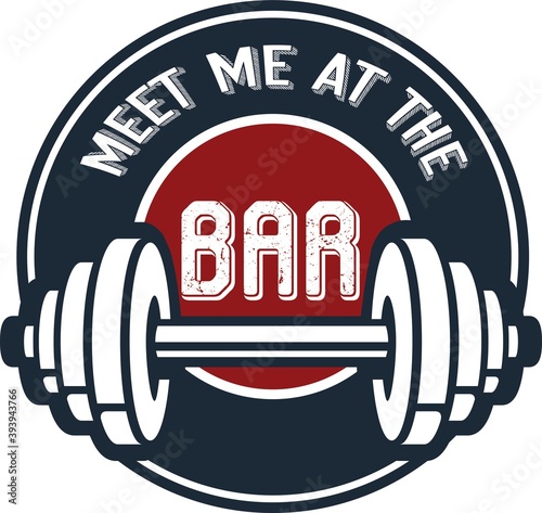 Meet me at the bar on white background. Vector illustration.