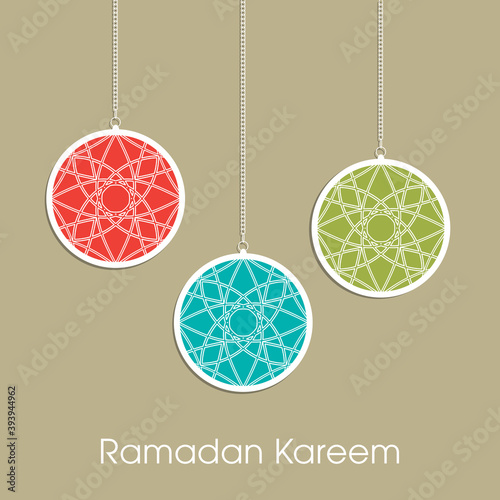 Ramadan Kareem greeting card or the Muslim festival occasion.