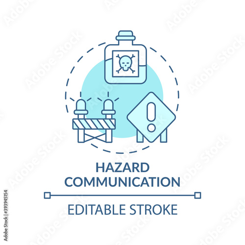 Hazard communication concept icon. Top workplace safety violations. Processes that employers control in work idea thin line illustration. Vector isolated outline RGB color drawing. Editable stroke