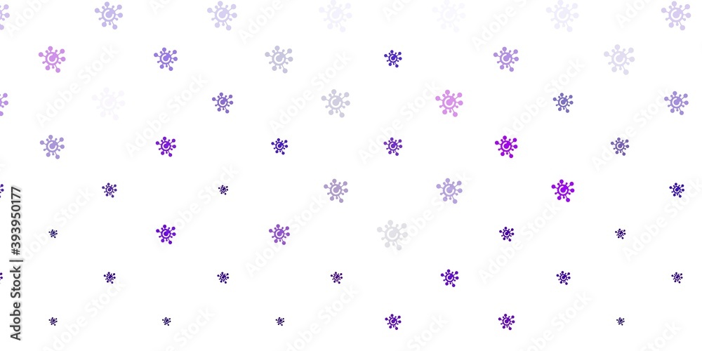 Light Purple, Pink vector pattern with coronavirus elements. Light Purple, Pink vector pattern with coronavirus elements.