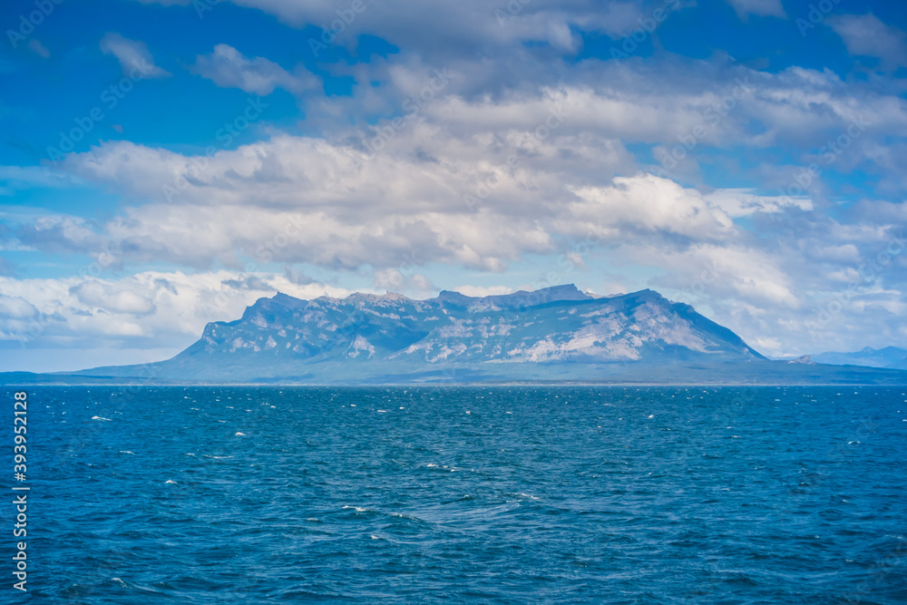 View from the boat crossing Magallanes and the Chilean Antarctic Region, Chile.