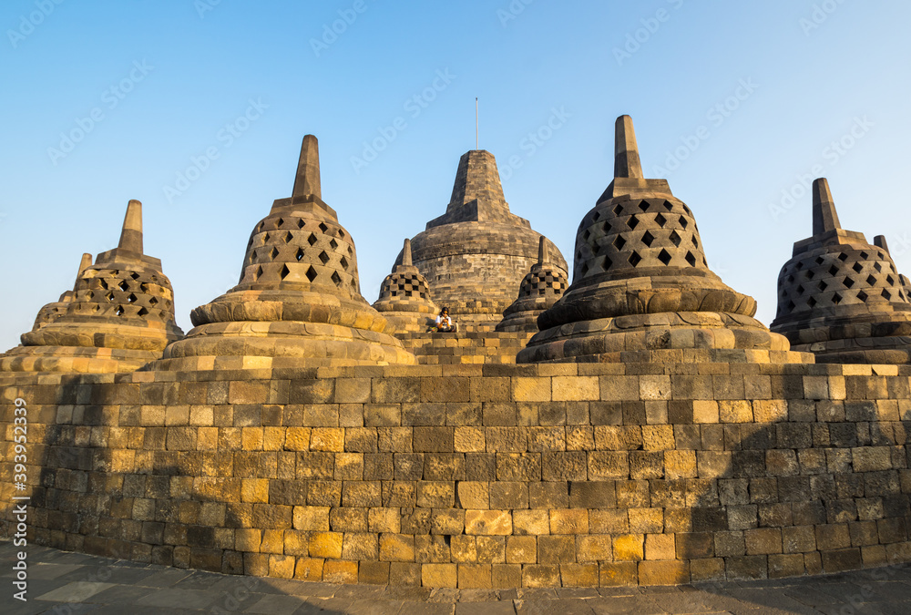 Borobudur, or Barabudur is a 9th-century Mahayana Buddhist temple in Central Java