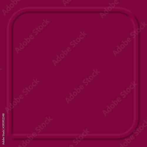 Bright pink background with a convex volumetric frame. Vector illustration.