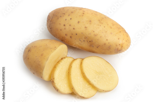 Isolated potatoes. raw slice potato vegetables isolated on white background