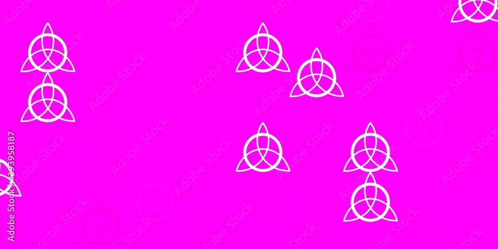 Light Pink vector template with esoteric signs.