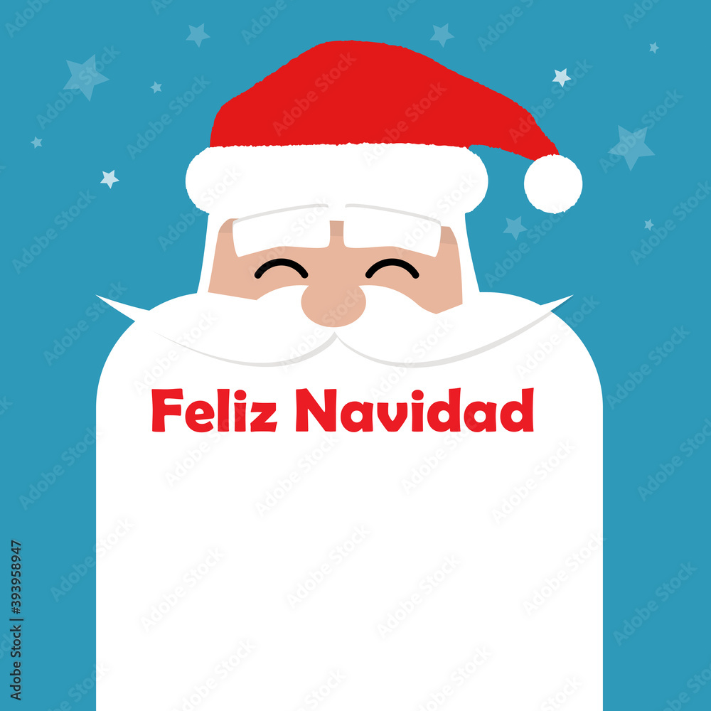 feliz navidad en español Papá Noel plantilla para banner Stock Vector ...