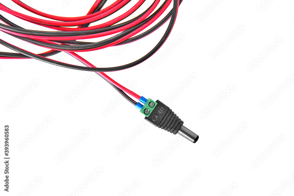 Wire with plug. Bunch copper electric wire isolated on white background. Wire with plug. Bunch copper electric wire isolated on white background.