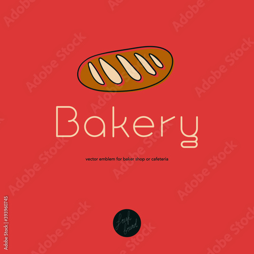 Bakery logo template. Cooking courses brand symbol. Bread bakery icon for pastry label design and bakeshop branding concept with hand drawn bread icon. Baker shop emblem in vector. Insignia hot bakery