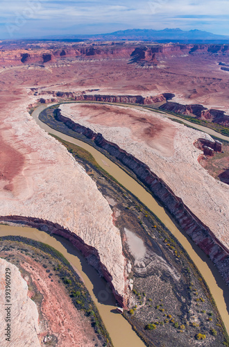 Aerial View, Green River, Canyonlands National Park, Utah, Usa, America