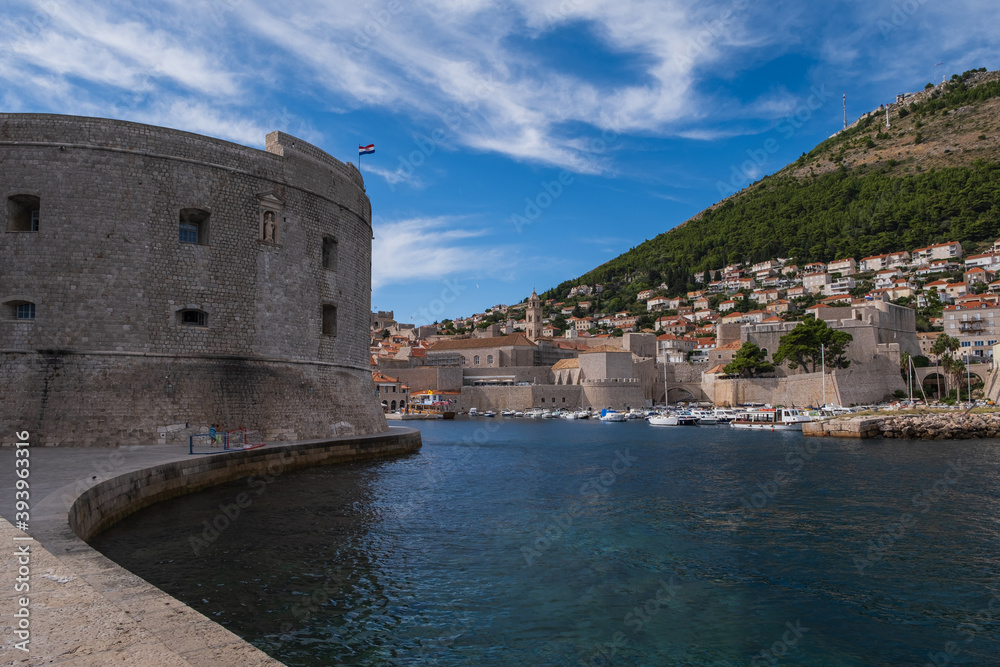 The Amazing panorama Dubrovnik Old Town and harbor. Europe, Croatia. September 2020