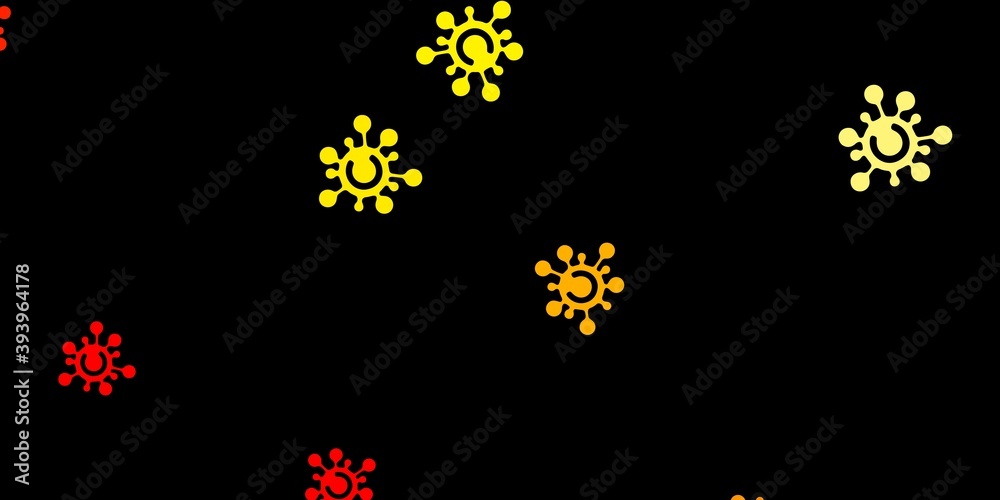 Dark orange vector backdrop with virus symbols. Dark orange vector backdrop with virus symbols.