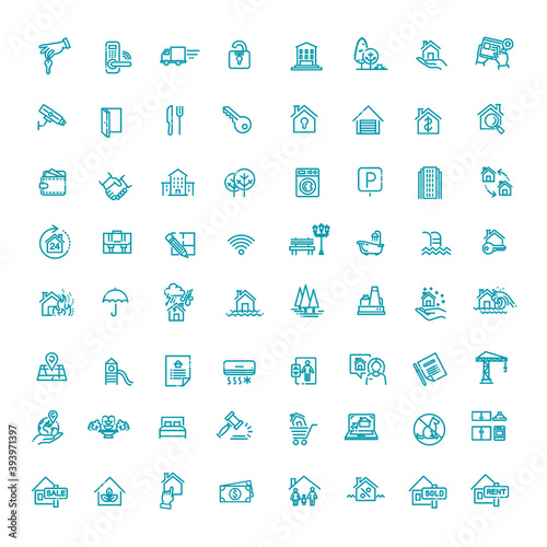 Outline web icons set - Real Estate