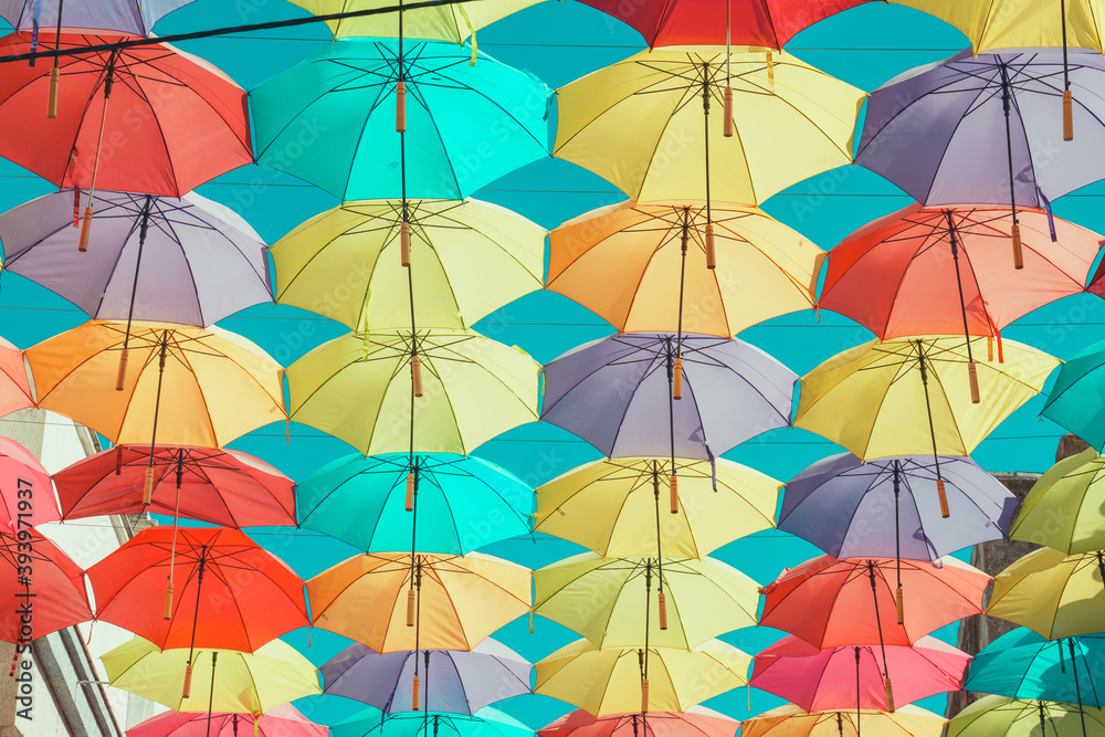 pattern of umbrellas or umbrellas in Andalusia street