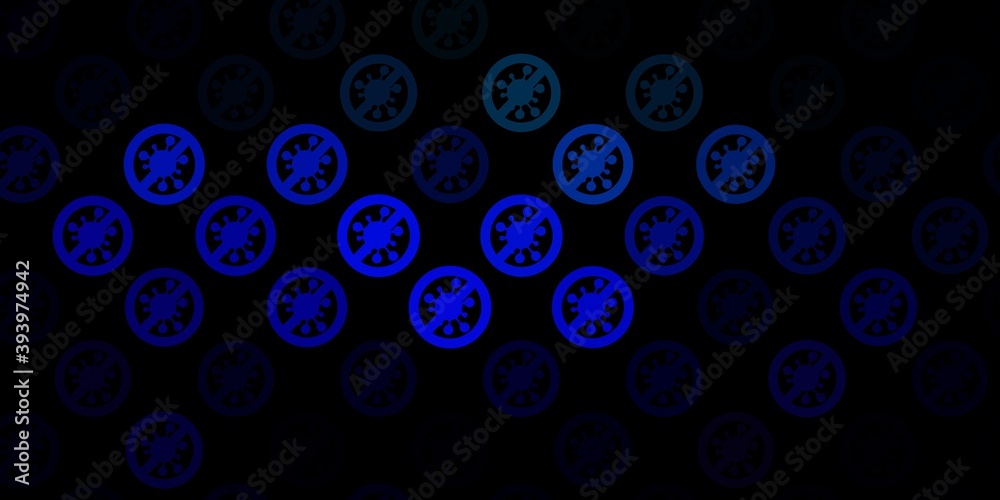 Dark Blue, Green vector backdrop with virus symbols.
