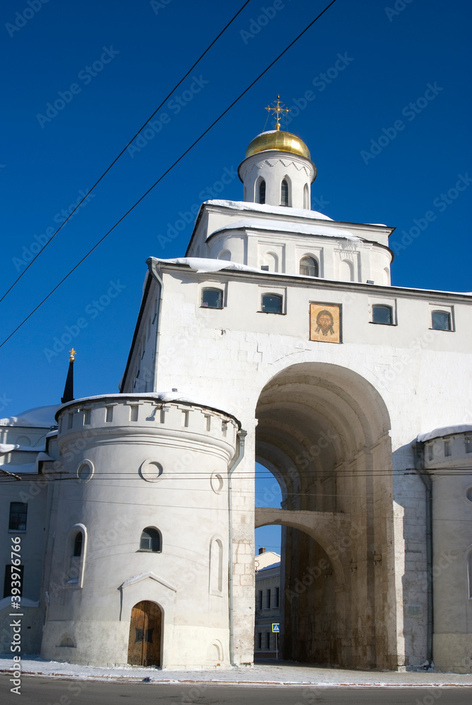 Architecture of Vladimir town, Russia. The Golden Gates.	
