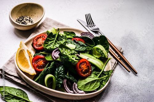 Spinach salad with sesame seeds