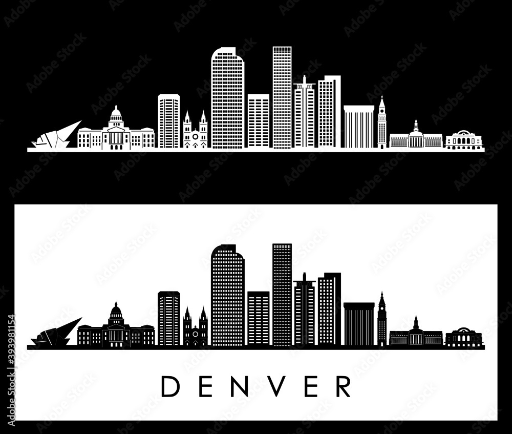 Fototapeta premium DENVER Colorado SKYLINE City Silhouette 