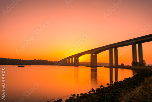 Obraz na plátně Sunrise over the River Orwell near Ipswich, Suffolk, UK