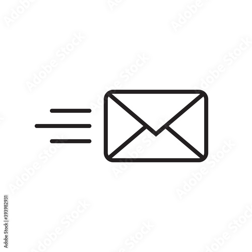 Send letter line art icon for apps and websites