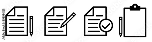 Document Symbol Set. Document vector icons isolated design. Paper document page icon. Edit document symbol, logo illustration. Flat style icons set.Vecor