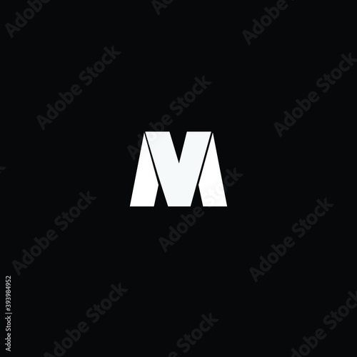 Creative Professional Trendy and Minimal Letter MV VM Logo Design in Black and White Color, Initial Based Alphabet Icon Logo in Editable Vector Format