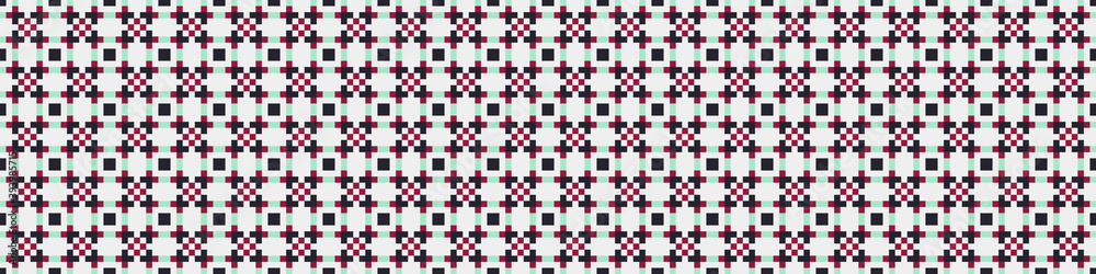 Fototapeta premium Abstract Cross Pattern Dots Logo generative computational art illustration