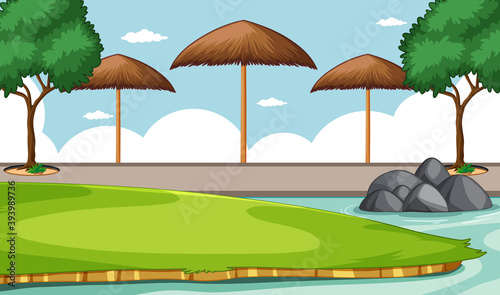 Zoo park without animal scene