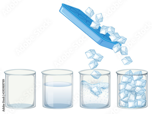 Ice cube on white background