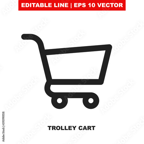 Shop cart icon. Buy online vector trolley line clipart. Empty basket outline Add button for online supermarket. Web shopping purchase menu symbol. Internet grocery or retail store flat sale badge