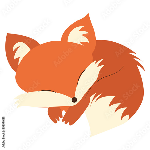 Cartoon of a baby fox kawaii - Vector