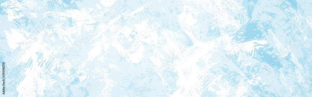 winter white and blue abstract ice and snow painterly texture web banner art design resource blank background and backdrop	