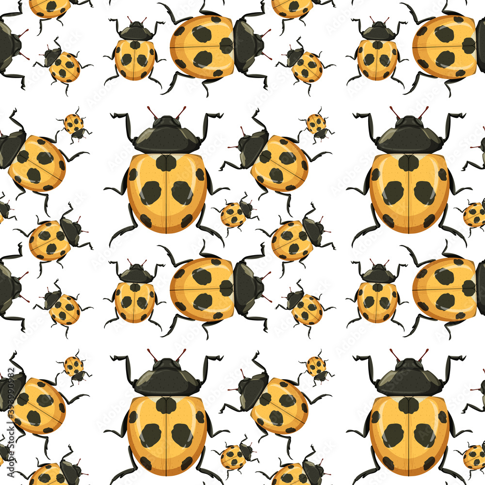 Fototapeta premium Ladybug on seamless background