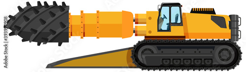 Coal mining roadheader isolated