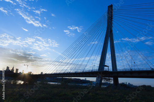 Obraz na płótnie view on Warsaw with the bridge of the Holy Cross w salonie