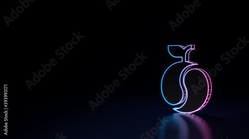 3d glowing neon symbol of symbol of biotechnology isolated on black background