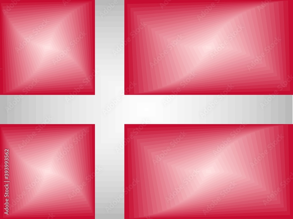 Denmark Gradient Flag - Illustration, 
Three dimensional flag of Denmark